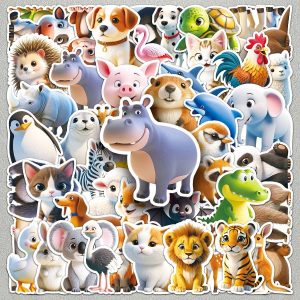 Kids animal farm sticker pack with colourful cartoon animals including cow, pig, sheep, horse, dog, and chicken, perfect for crafts and reward charts.