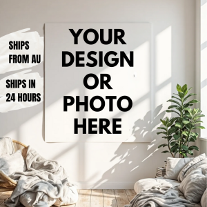 Personalized printed wall canvas featuring custom photo or text on high‑quality stretched canvas.